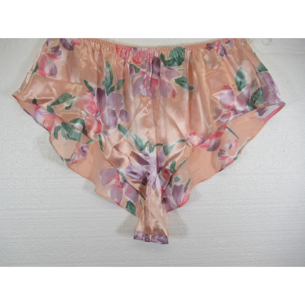 Vtg 90s Victoria's Secret Satin Sleep Tap Pants Women Small Pink Cheeky Frilly